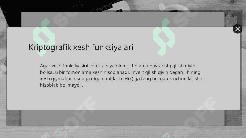 Axborotlarni kriptografik himoyalash. Xeshlash va steganografiya 8