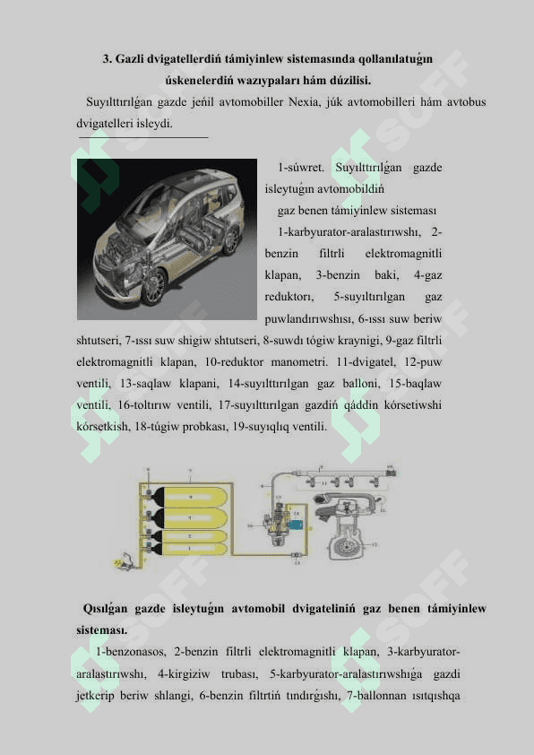 Gaz ballonlı qurılmalı dvigateldi ot aldırıwı 4