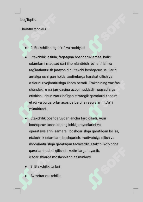 Yetakchilik konsepsiyasi mavzusida mustaqil ish 4