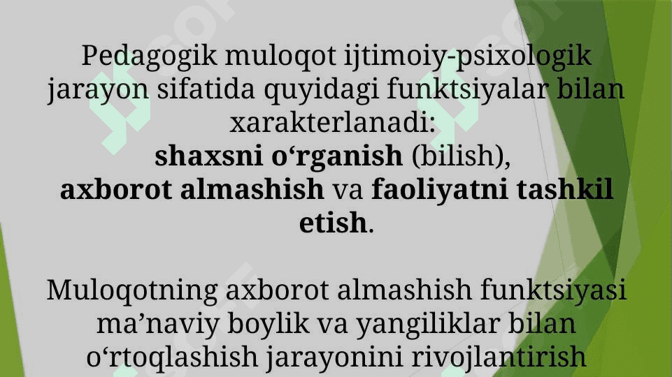 O’qituvchi faoliyatida muloqot madaniyati va psixologiyasi. 8
