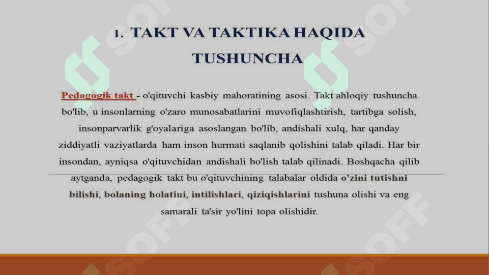 pedagogik taktni qoʻllash shartlari. 3
