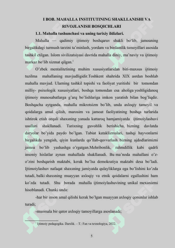 MAHALLALAR – IJTIMOIY O‘Z-O‘ZINI BOSHQARISH ORGANI 5
