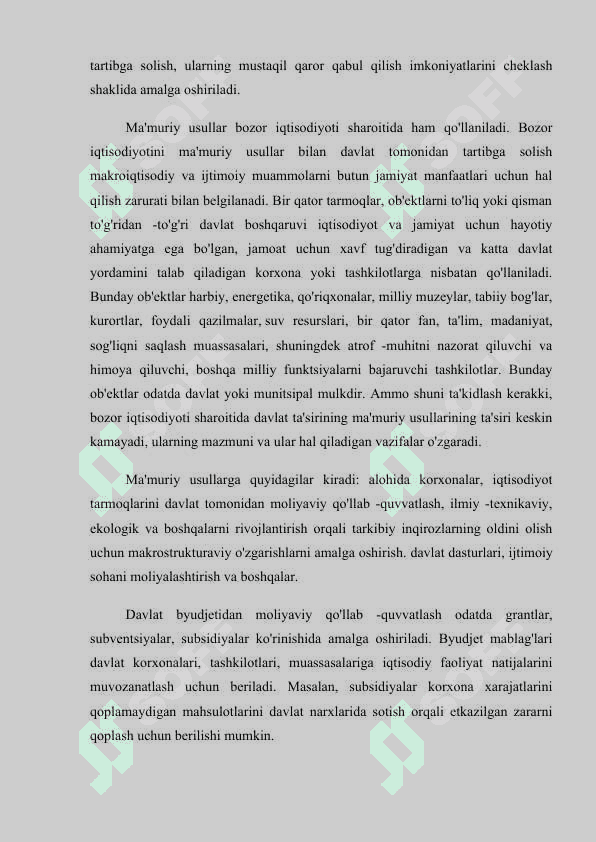Iqtisodiyotni davlat tomonidan  tartibga solishning  mohiyati, shakllari va  usullari 6