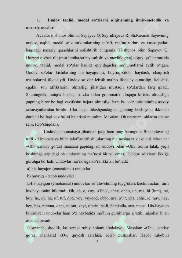 Undov, taqlid so’zlarning lingvopoetik xususiyatlari 4