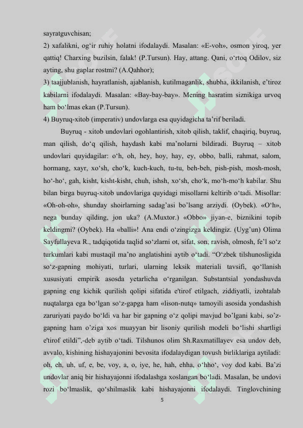 Undov, taqlid so’zlarning lingvopoetik xususiyatlari 5
