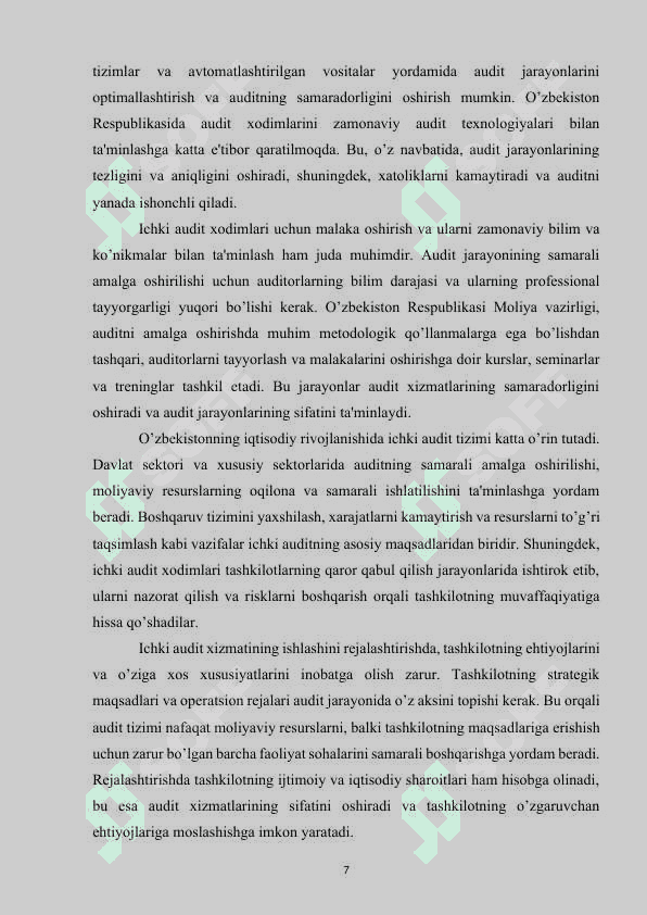 ICHKI AUDIT XIZMATINING ISHINI REJALASHTIRISH 7