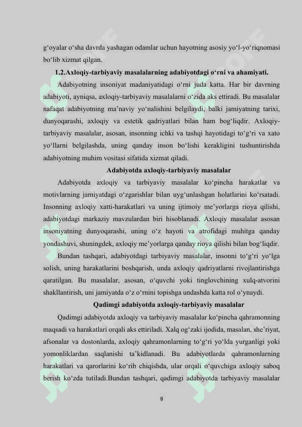 Qadimgi turkiy moniylik adabiyotida axloqiy-tarbiyaviy masalarning badiiy talqini 8