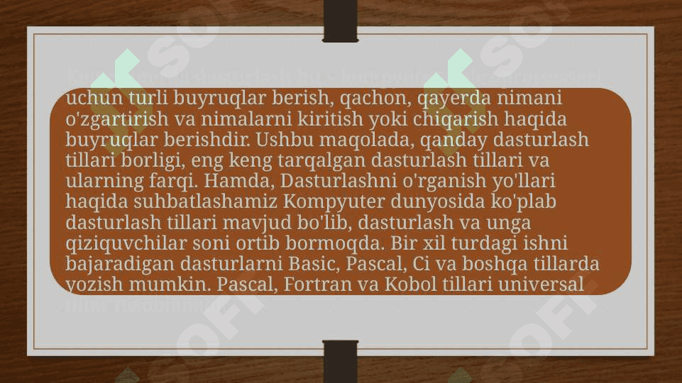 Zamonaviy dasturlash tillari tahlili. 3