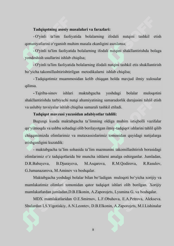 O'yinli ta'lim faoliyatida bolalarning ifodali nutqini shakillantrish metodikasi 8