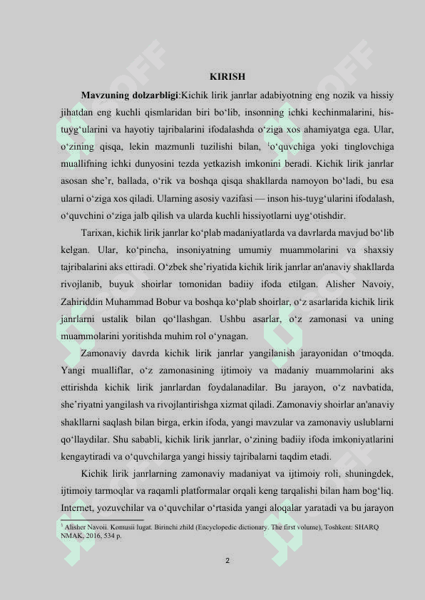 Kichik lirik janrlar tavsifi 2