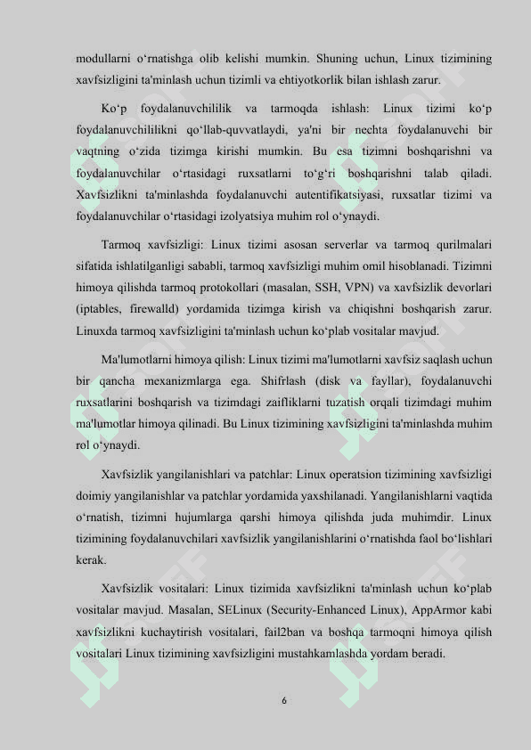 LINUX OPERATSION TIZIMINING XAVFSIZLIK MEXANIZMLARINI TAHLIL QILISH VA HIMOYA QILISH USULLARI 6