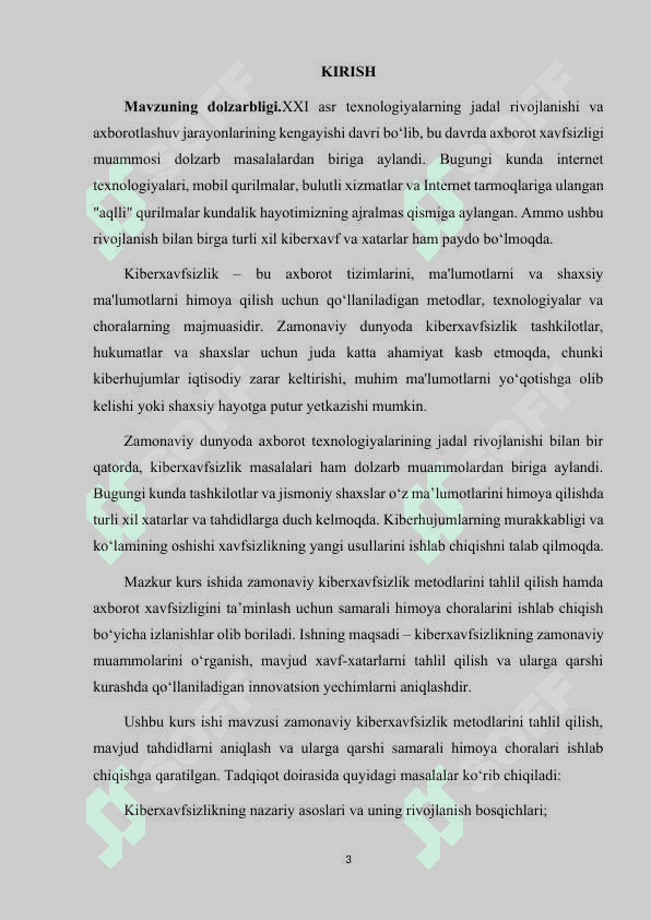 ZAMONAVIY KIBERXAVSIZLIK METODLARINI TAHLIL QILISH VA HIMOYA CHORALARI 3