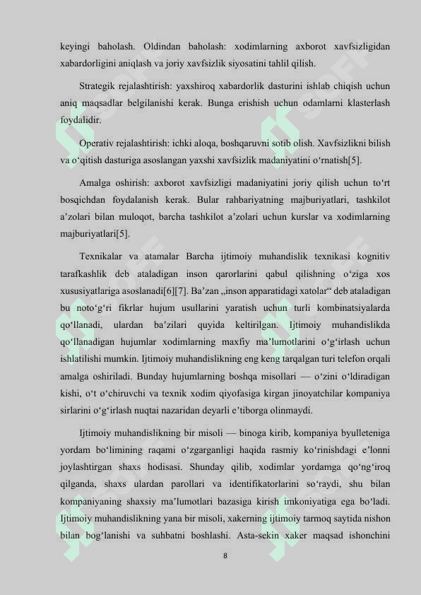 IJTIMOIY MUHANDISLIK USULLARI VA ULARNING OLDINI OLISH YO'LLARI 8