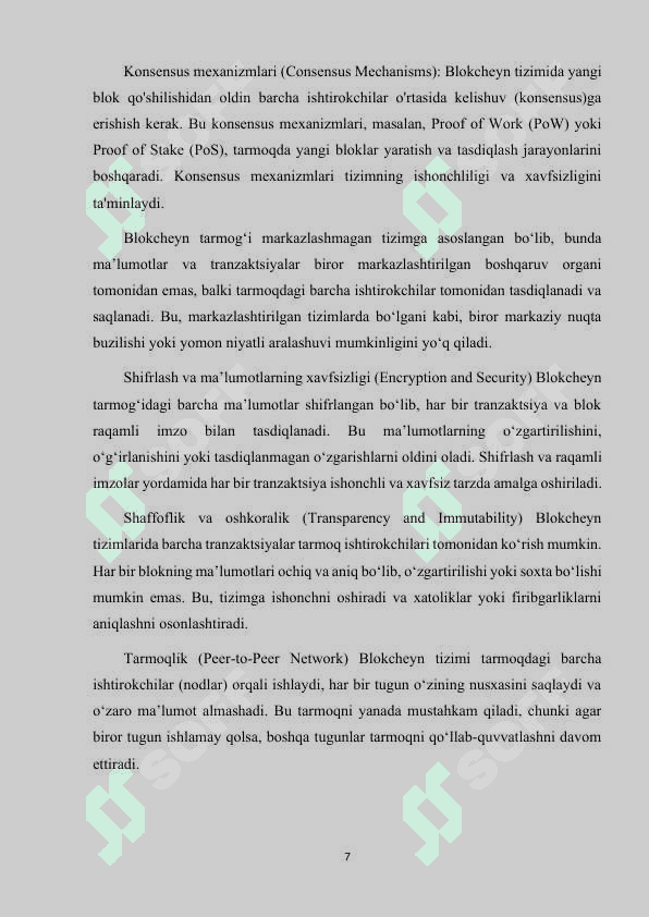 BLOKCHEYN TEXNOLOGIYASINING XAVFSIZLIK JIHATLARI VA MA'LUMOTLAR HIMOYASI 7