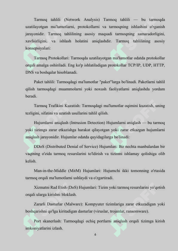 WERISHARK YORDAMIDA TARMOQ TARFFIKINI TAHLIL QILISH VA HUJUMLARNI ANIQLASH 6