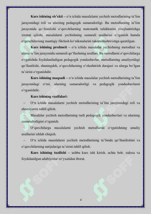 O'n ichida masalalar yechish metodlardan foydalanish 4