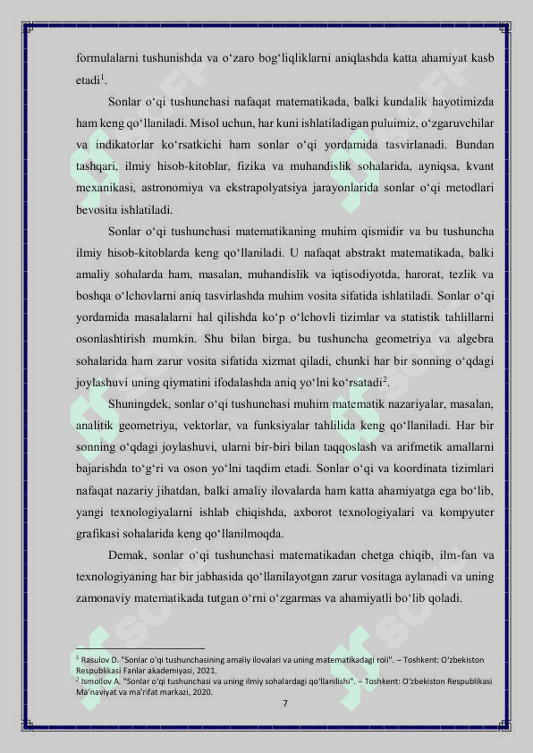 Sonlar o'qi, koordinata burchagi bo'yicha masalalar tanlash va tayyorlash 7