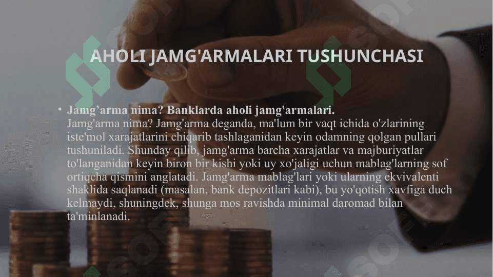 Aholi jamg'armalari bo'yicha operatsiyalarni rasmiylashtirilishi va hisobga olish tartibi 3