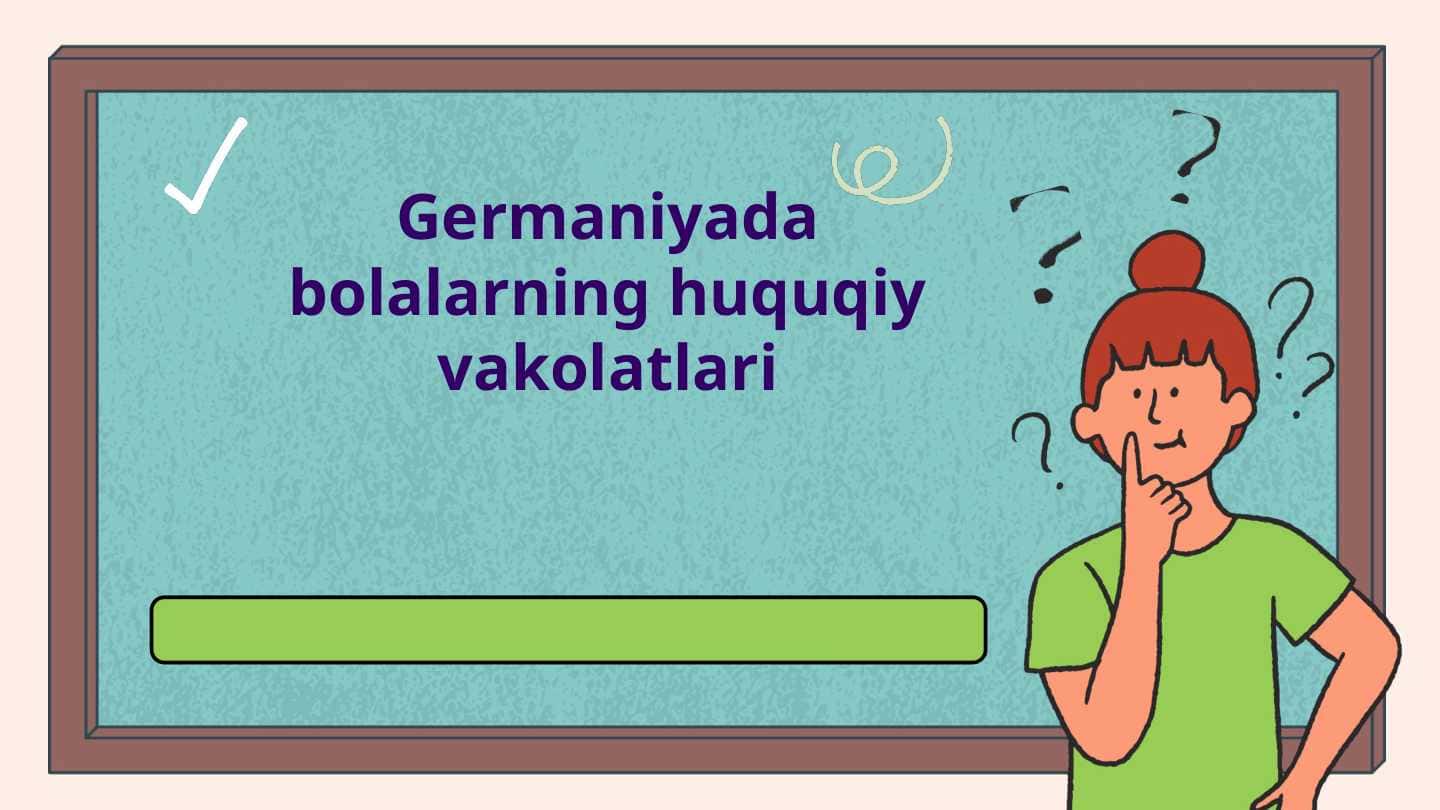 Germaniyada bolalarning huquqiy vakolatlari