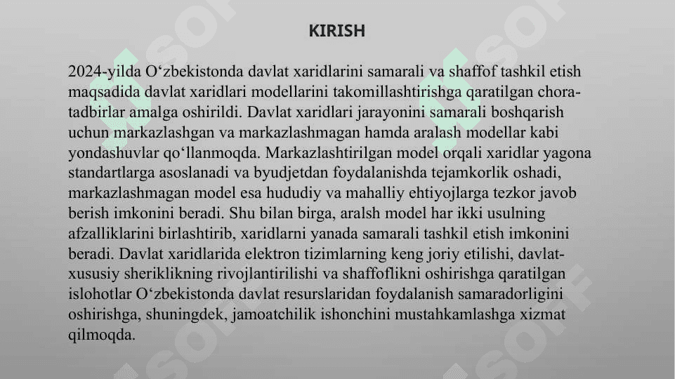 DAVLAT XARIDLARINI TASHKIL ETISH MODELLARI 3