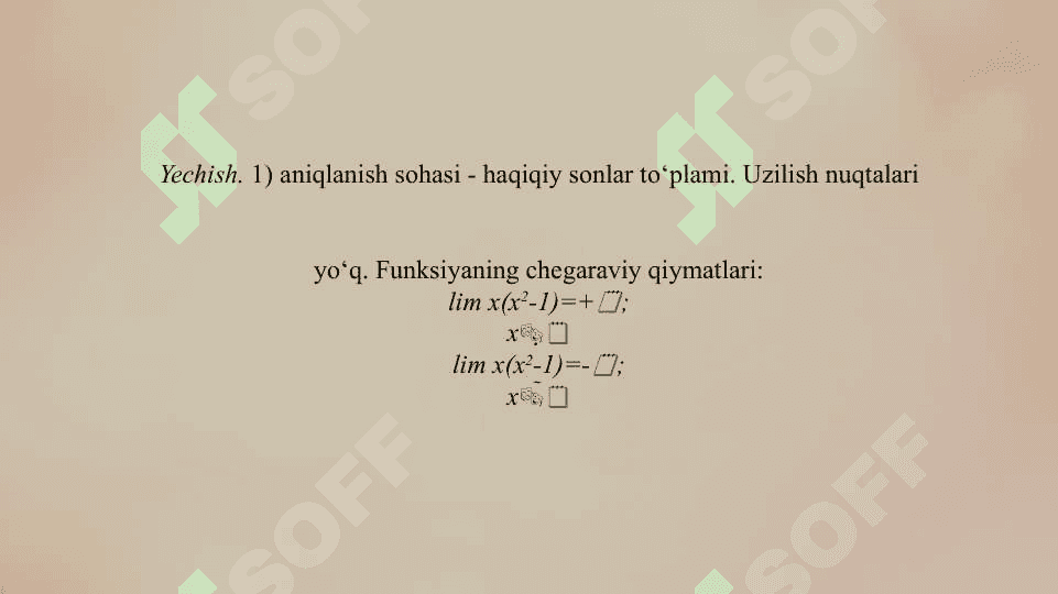 Funksiyani tekshirish grafigini yasashning umumiy sxemasi 3