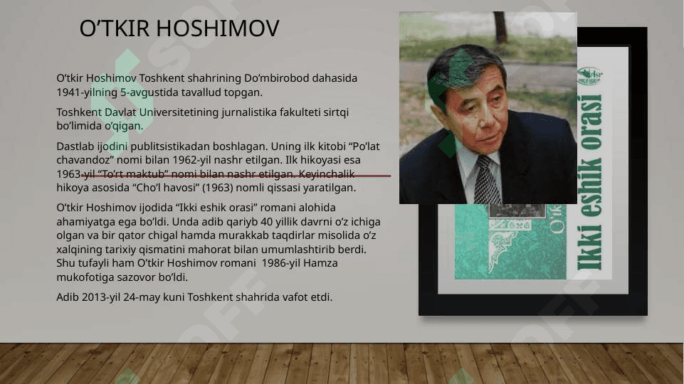Ikki eshik orasi O’TKIR HOSHIMOV ROMAN BADIIY ASAR TAHLILI 3