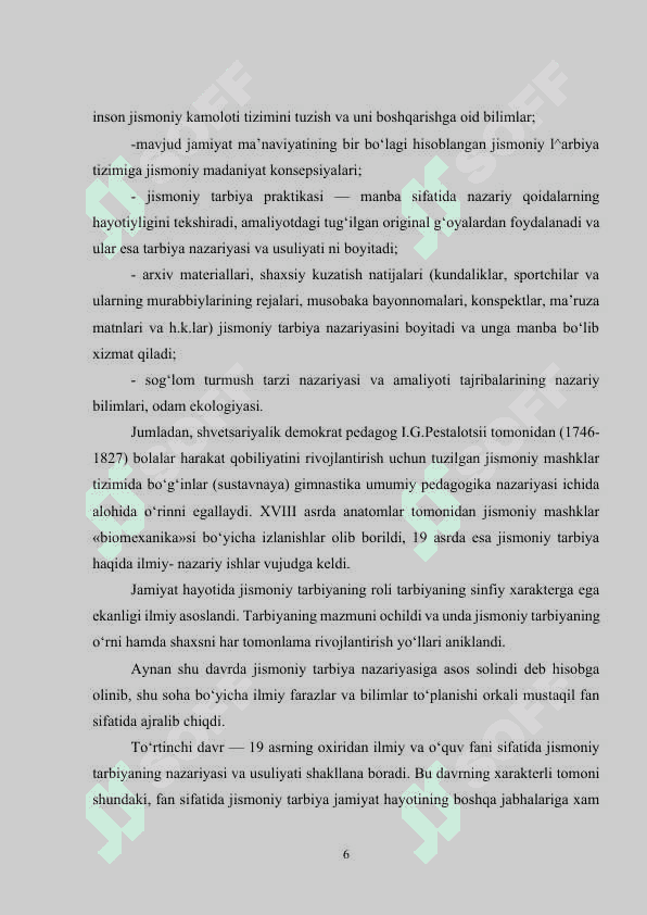 Jismoniy madaniyat nazariyasi va metodikasining boshqa fanlar bilan bog’liqligi 6