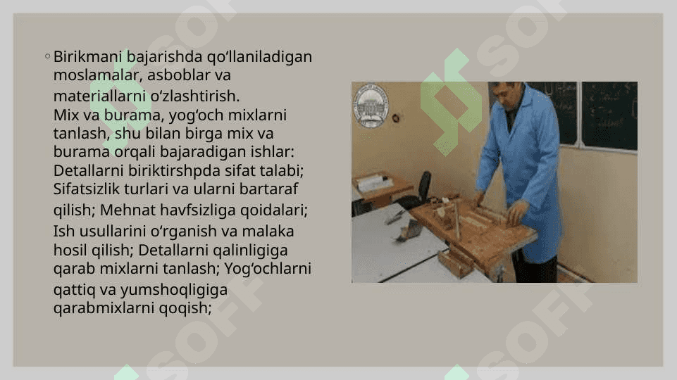 Birikmasiz to‘g‘ri burchak shaklidagi buyumlar tayyorlash texnologiyasi. Yog‘och materialini kesish to‘g‘risida umumiy tushuncha. 4
