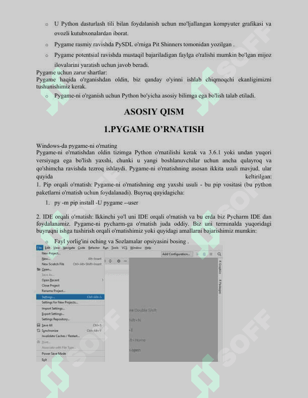 PYGAME KUTIBXONASI IMKONIYATLARI DASTURLASH TILLARI KURS ISHI 3