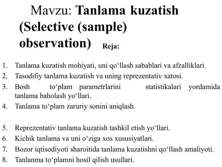 Tanlama kuzatish