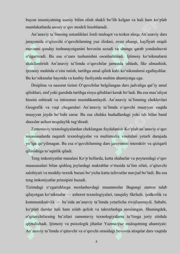 Elektron talim va ananaviy talimning farqlari 4