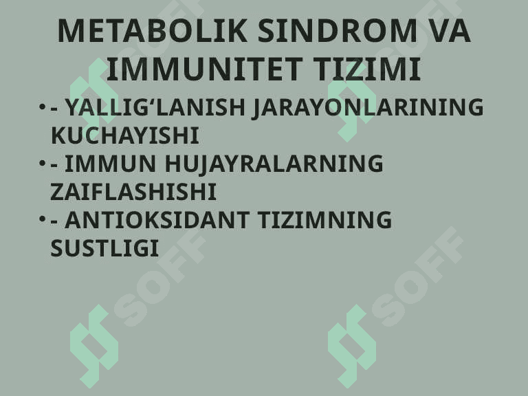 Metabolik sindromda jarrohlik infeksiyalarini davolash. 3