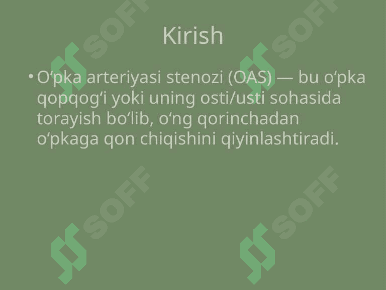 O’PKA ARTERIYASI STENOZI BOLALARDA 2