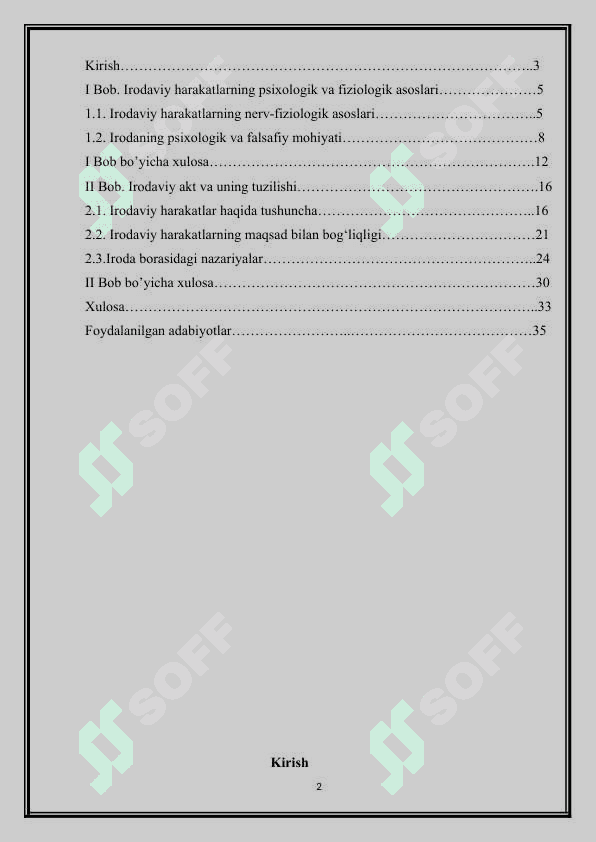 « IRODANING NERV-FIZOLOGIK ASOSLARI.IRODA AKTI VA TUZILISHI»  35.docx 2