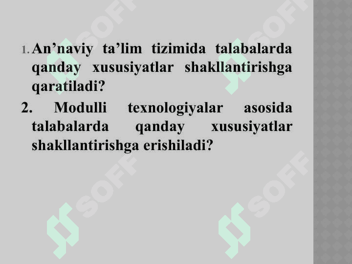 Modulli o'qitish 2