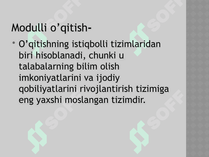 Modulli o'qitish 3