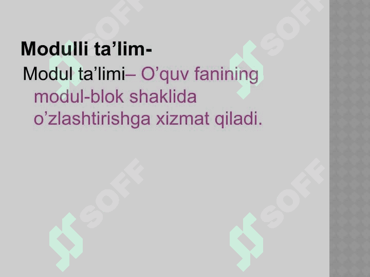 Modulli o'qitish 4