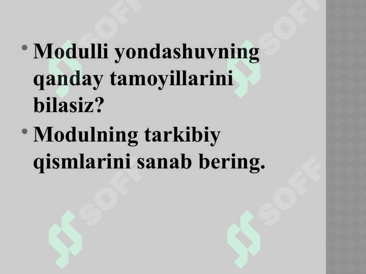 Modulli o'qitish 7