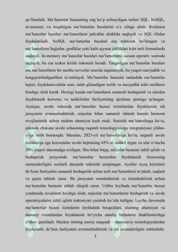 Ayollar oyoq kiyimlari do‘konining ma‘lumotlar bazasini ishlab chiqish 3