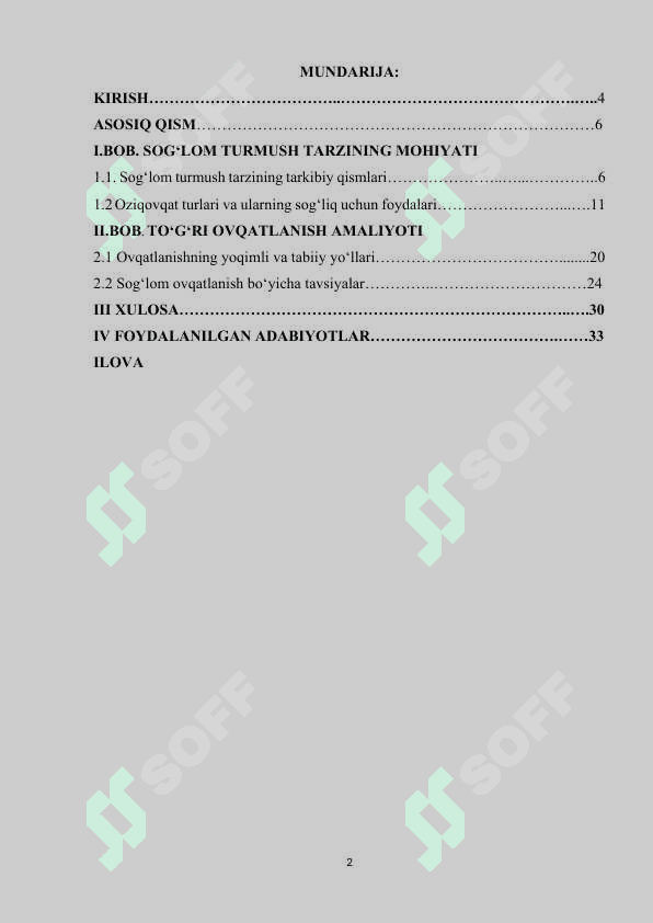 SOG’LOM TURMUSH TARZI TO’G’RI OVQATLANISH 2