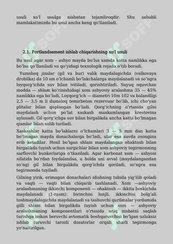 Portlandsement ishlab chiqarish usullari 3