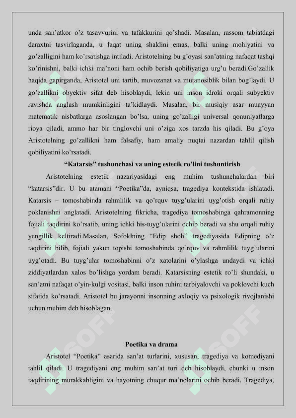 Aristotelning axloqiy va estetik qarashlari to’g’risida 25 6