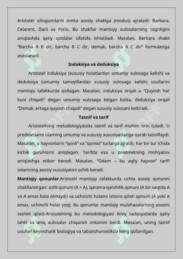 Aristotelning mantiqiy qarashlari 25 5