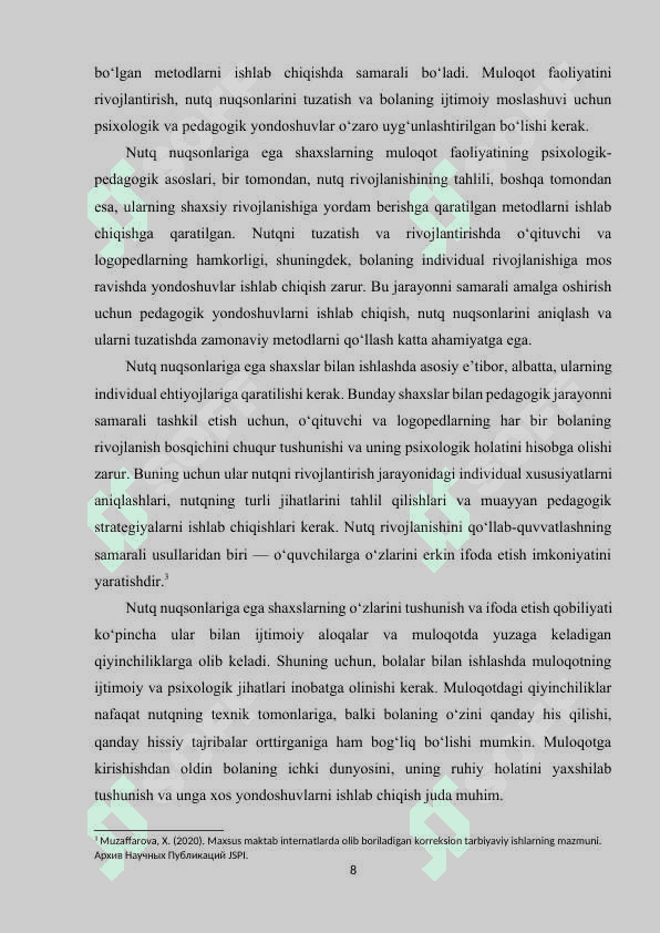 Nutq nuqsoniga ega shaxslarning muloqotini rivojlanishi 7