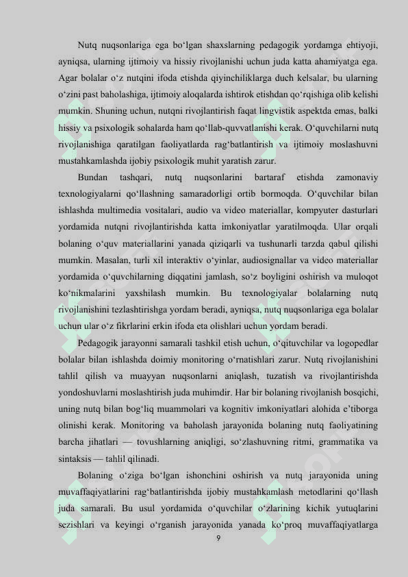 Nutq nuqsoniga ega shaxslarning muloqotini rivojlanishi 8