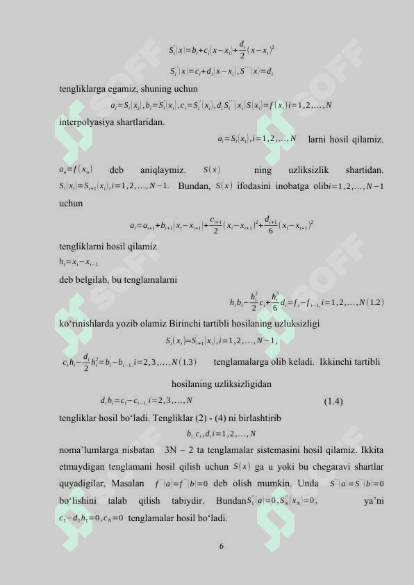 SPLAYNLAR YORDAMIDA FUNKSIYALARNI   YAQINLASHTIRISHNING MATLAB DASTURIDAGI   TADBIG’I.(KURS ISHI) 5