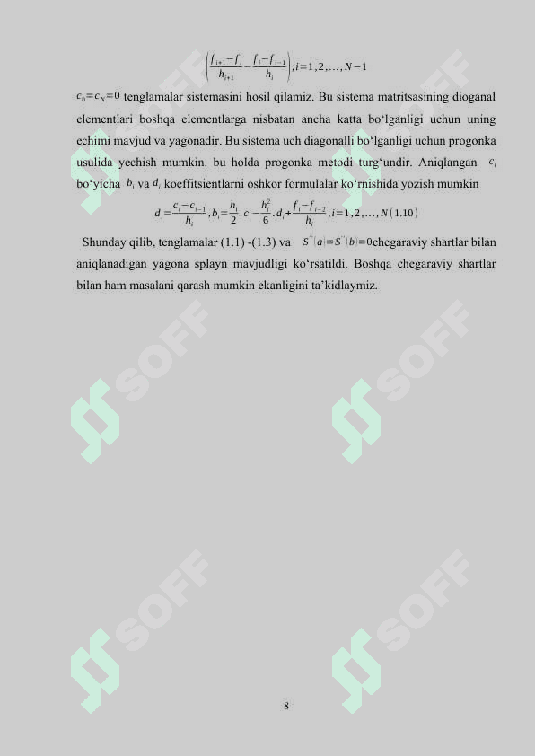 SPLAYNLAR YORDAMIDA FUNKSIYALARNI   YAQINLASHTIRISHNING MATLAB DASTURIDAGI   TADBIG’I.(KURS ISHI) 7