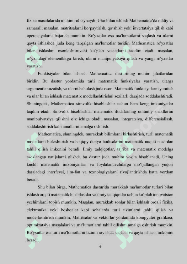 MATHEMATIKADA MA'LUMOTLAR TIPLARI OPERATORLAR VA FUNKSIYALAR 4