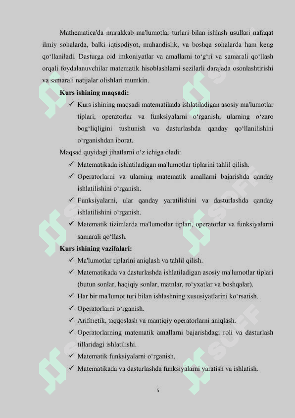 MATHEMATIKADA MA'LUMOTLAR TIPLARI OPERATORLAR VA FUNKSIYALAR 5