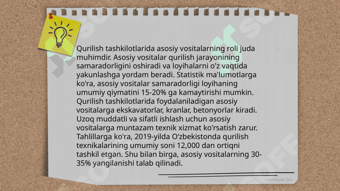 Qurilish tashkilotlarida asosiy vositalar holati va harakatining hisobi. 4